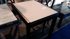 Скляний стіл на кухню Слайдер + скло Fn, колір на вибір 100(200)х82х76