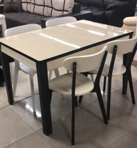 Стіл обідній зі скляною стільницею Фішер Fusion Furniture, венге/ваніль