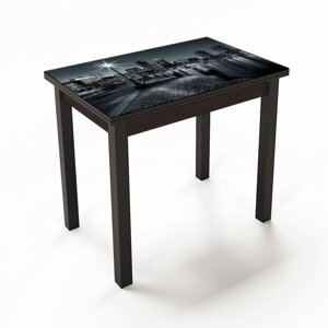 Стіл розкладний для кухні зі скляною стільницею Ажур Fusion Furniture, колір венге / скло УФ 04 123