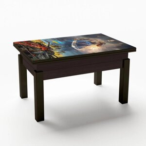 Стіл розкладний Флай зі склом Fusion Furniture, колір венге / скло Козак