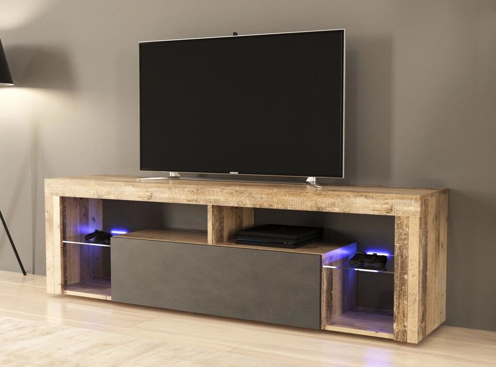 Тумба тв для вітальні в сучасному стилі Hugo 160 Accord, колір олдстайл світлий / матера від компанії Інтернет каталог меблів - Меблі Всім - фото 1