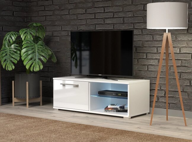 Тумба тв Moon 100 Accord, колір білий / білий глянець від компанії Інтернет каталог меблів - Меблі Всім - фото 1