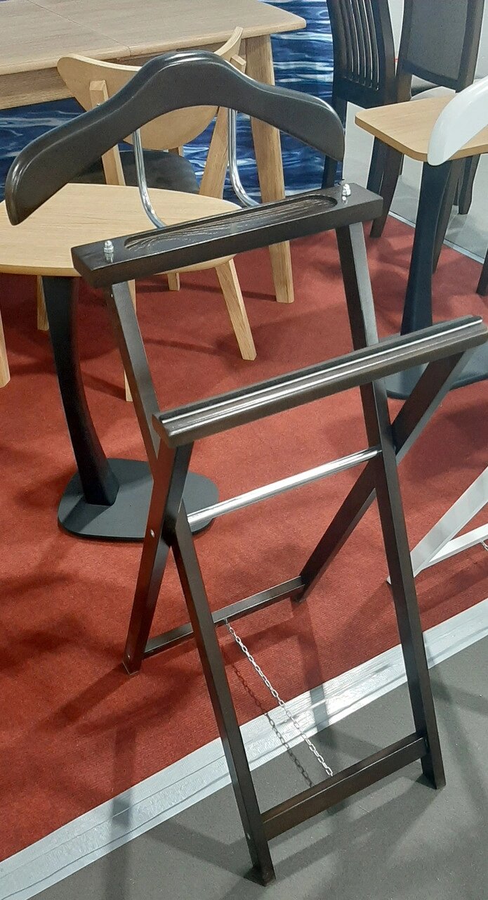 Вішалка підлогова дерев'яна Ніка Модуль Люкс, темний горіх від компанії Інтернет каталог меблів - Меблі Всім - фото 1