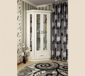 Вітрина (сервант) у вітальню в класичному стилі Платина РКБ-Меблі 2-х дверна кутова пряма, колір на вибір