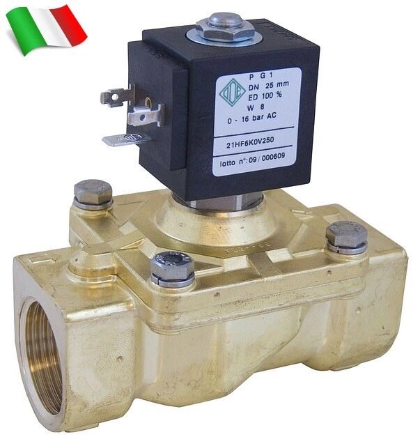 Електромагнітний клапан для води 21HF6KOB250 (ODE, Італія), G1 від компанії ТОВ "АРМАКІПСЕРВІС" - фото 1