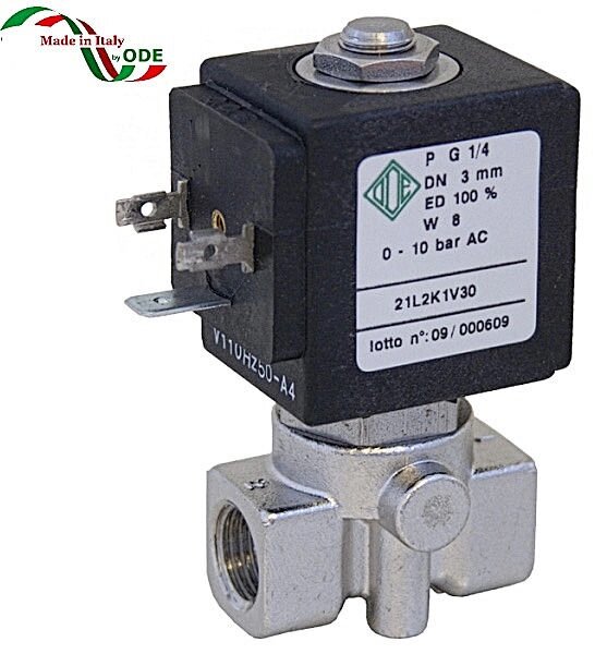 Нержавіючий електромагнітний клапан 21L2K1V25-W (ODE, Італія), G1 / 4 від компанії ТОВ "АРМАКІПСЕРВІС" - фото 1