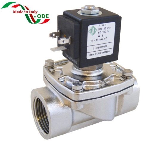 Нержавіючий електромагнітний клапан 21IH8K1V400 (ODE, Italy), G1 1/2 - характеристики
