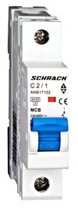 Автоматичний вимикач 6кА 1P 2А х-ка C Schrack