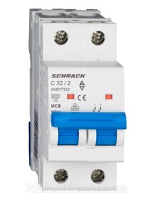 Автоматичний вимикач 6кА 2P 32А х-ка C Schrack