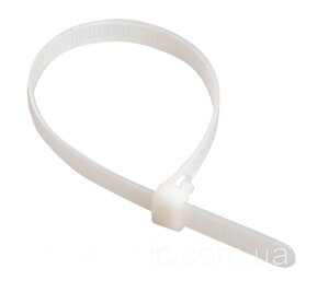 Хомут кабельний Хс пластиковий білий 3mm x 150mm (упаковка 100 шт.)