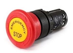 Кнопка "Грибок" з фіксацією червона MB200Е моноблок (1НЗ)
