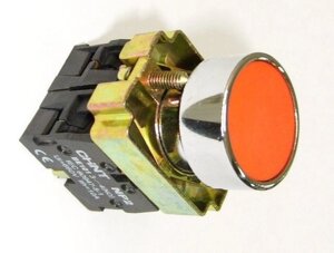 Кнопка NP2-BA43 метал 2NO AC 6V-230V червона