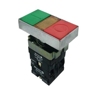 Кнопка здвоєна ВW8365 з підсвічуванням (червона, зелена) NO + NC AC 6V-230V