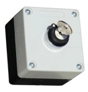 Кнопковий пост, секторний перемикач 0-1, з фіксацією, та ключем, AC380/DC110, кнопка PB2-BG25, N0, 230В, IP54