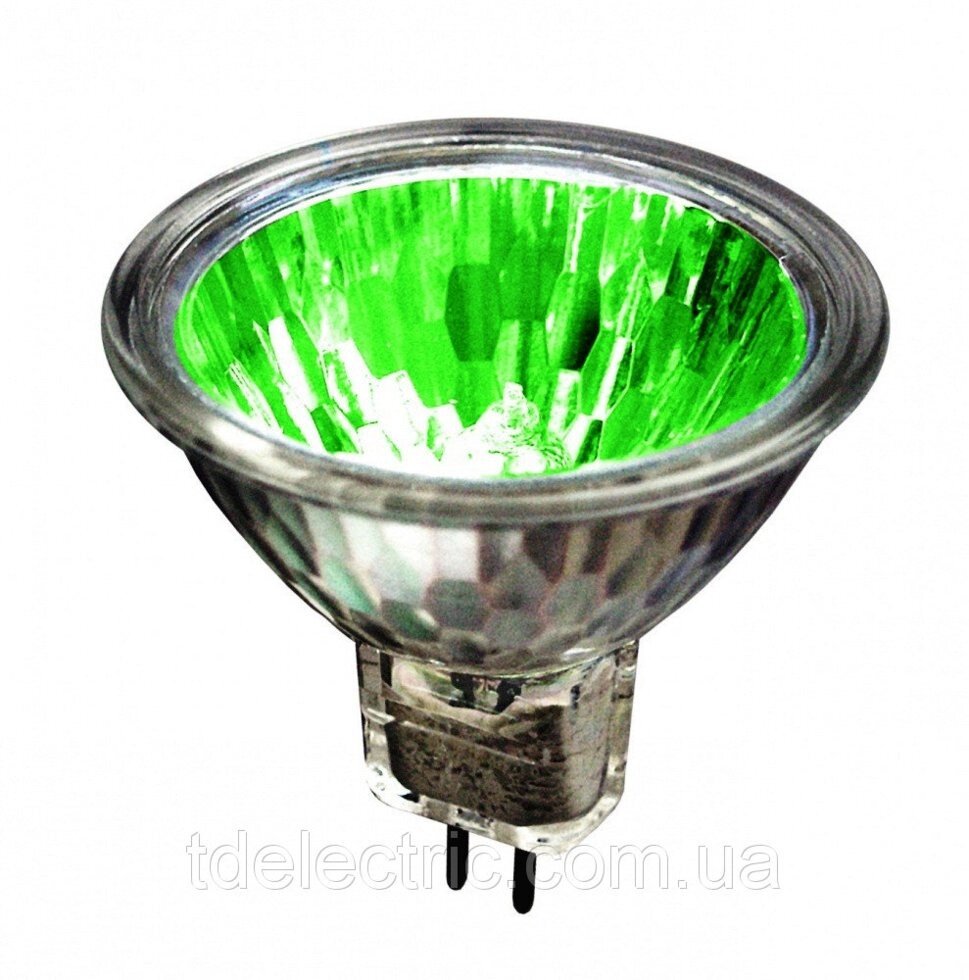 Лампа галогенна MR16 12V / 35W зелена від компанії Торговий Дім «ЕЛЕКТРИК» - фото 1