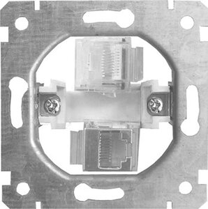 Механізм e. mz. 16172. rj. 12.45 розетки 2+1 телефон+комп'ютер під Jack RJ12, RJ45