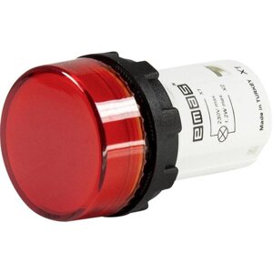 Моноблочна світлосигнальна арматура світлодіодна 24В червона (плоске скло)