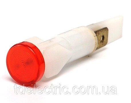Арматура сигнальна 10мм з зажимами MS 6.3х0.8мм; неонова лампа 220В S105K червона - розпродаж
