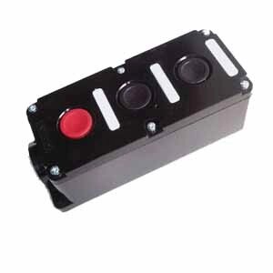 Пост кнопковий ПК722-3, 10A, ЧЕРВОНА кнопка + 2 ЧОРНІ кнопки), корпус - карболіт, 230/400B, IP54 ElectrO