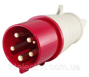 Вилка рс -025 3 полюса + PE + N 32а 400в IP44