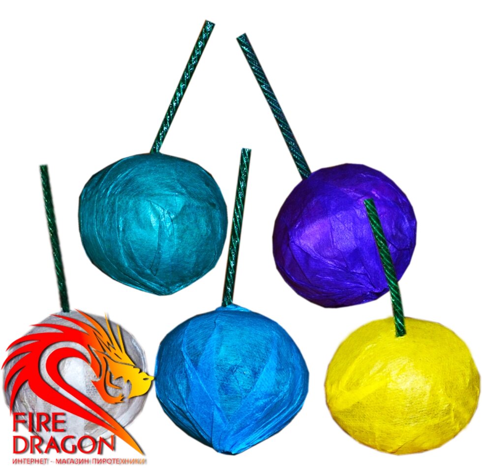 Димні кульки в упаковці 6 штук, колір: синій, фіолетовий, зелений, жовтий, білий від компанії Інтернет-магазин піротехнічних виробів "Fire Dragon" - фото 1