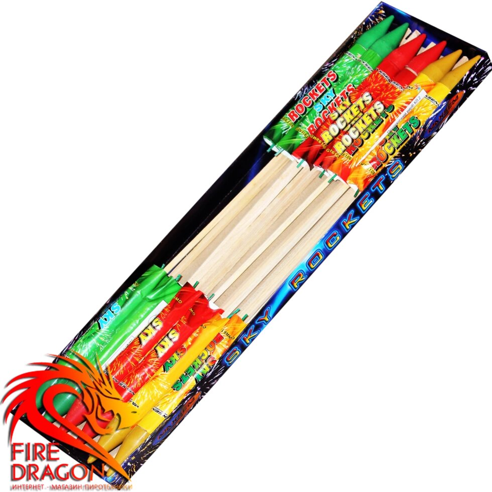 Набор ракет Sky Rockets, в упаковке: 12 штук, калибр: 15 мм ##от компании## Интернет-магазин пиротехнических изделий "Fire Dragon" - ##фото## 1