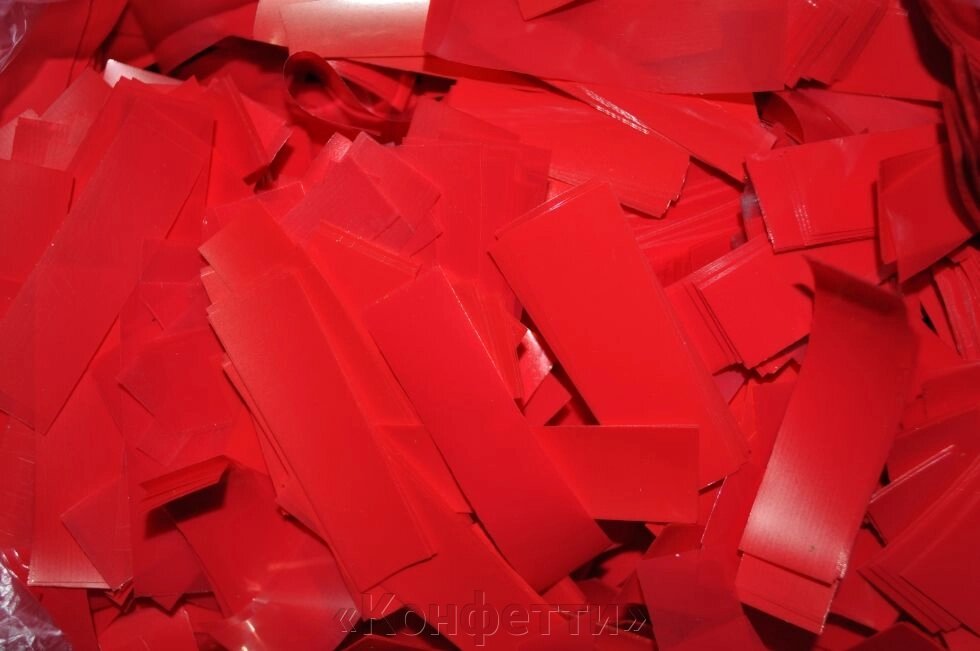 Метафан червоний матовий двосторонній з лаковим блиском від компанії «Конфетті» - фото 1