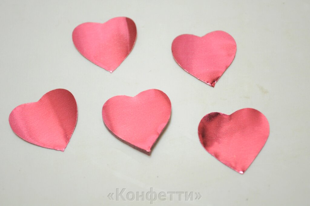 Сердечка червоні фольговані від компанії «Конфетті» - фото 1