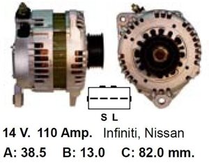 Генератор Nissan Maxima 2.0 / 3.0 Murano 3.5 Infiniti 3.0