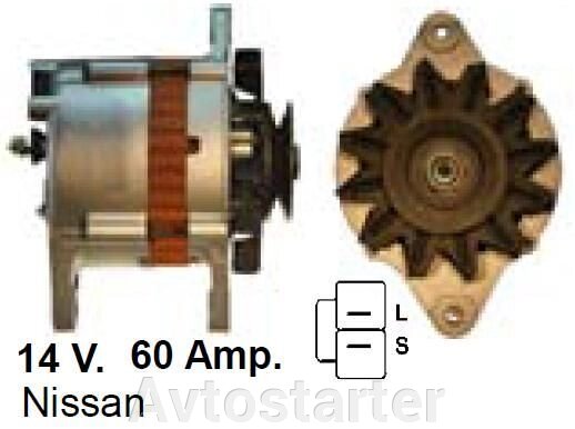 Генератор Nissan Terano, Pathfinder King Cab 2.4 1983-1995 від компанії Avtostarter - фото 1