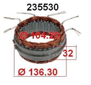 Статорна обмотка для генератора BOSCH MERCEDES-BENZ PORSCHE BMW JOHN DEERE