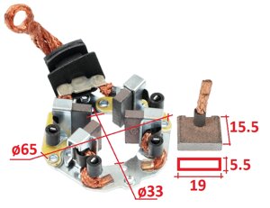 Щітки стартера Mercedes-Benz SLK, C, E-Class, Sprinter 3,5 906, Vito, Viano W639, Mixto