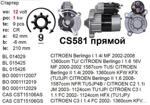 Стартер б/у Citroen Berlingo BX C2 C3 C4 Nemo Xsara Fiat Fiorino Peugeot 205 206 207 306 307 309 Bipper Partner