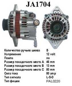 Оригінальний генератор Mitsubishi SUBARU