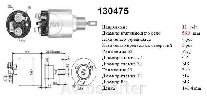 Втягивающее реле для стартера BOSCH SEAT FIAT FORD INNOCENTI LANCIA LAND ROVER TRIUMPH MERCURY