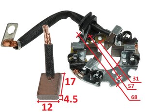 Щітковий вузол стартера Kia Clarus, Credos, Mentor, Sephia, Mazda 323, 626, Capella, Familia, Nissan Primera