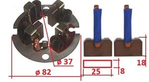 Щітки стартера DAIHATSU Rocky ISUZU Trooper OPEL Campo Frontera Monterey TOYOTA Hiace Hilux Land Cruiser Previa RAV 4