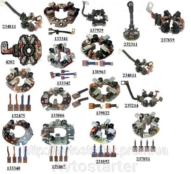 Щіткові вузли на стартера Mitsubishi, Nissan, Mazda, Hyundai, Subaru, Honda, Citroen, Peugeot, Lada від компанії Avtostarter - фото 1