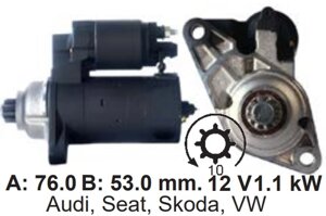 Стартер б / у AUDI A2 SEAT ibiza SKODA fabia VW bora golf lupo new beetle polo 1.2 1.4 1.6