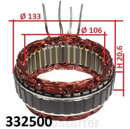 Статорна обмотка генератора MITSUBISHI Lancer Outlander SUBARU Legacy Outback Tribeca від компанії Avtostarter - фото 1