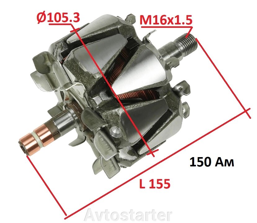 Якір генератора AUDI A3 A4 A5 S4 S5 SEAT Exeo SKODA Superb VW Crafter 30-35 Passat Touran 150 ампер від компанії Avtostarter - фото 1