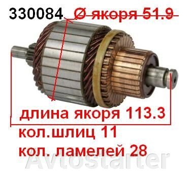 Якір (ротор) для стартера Bosch AUDI DAEWOO FIAT FORD MAZDA Mercedes-Benz Opel SKODA SSANGYONG VOLKSWAGEN VOLVO SAAB від компанії Avtostarter - фото 1