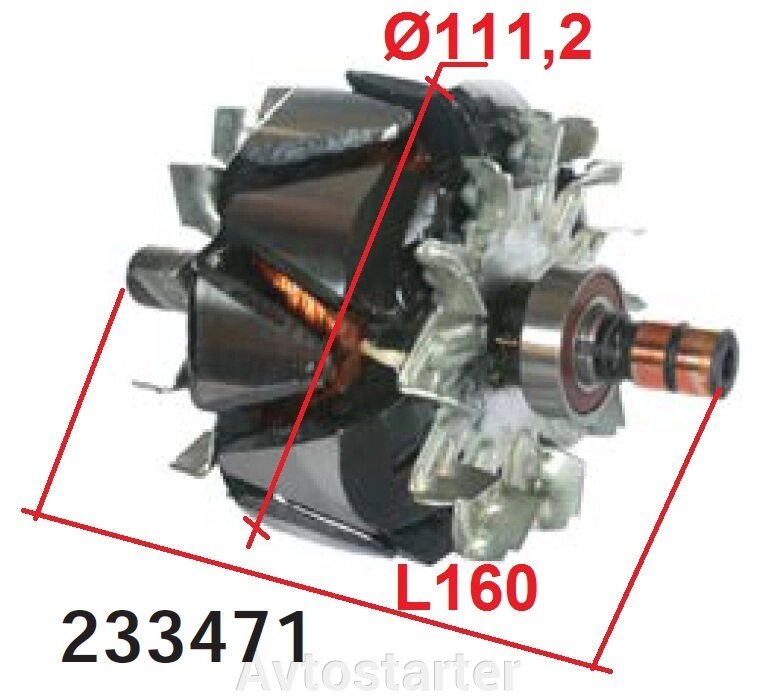 Якір ротор генератора Alfa Romeo Citroen CITROEN BERLINGO JUMPER JUMPY LCV Fiat SCUDO LANCIA PHERDA Peugeot від компанії Avtostarter - фото 1