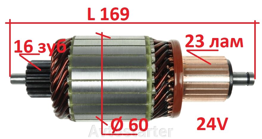 Якір (ротор) стартера Mercedes Vario, Axor, Citaro, Cito, Conecto, Econic, Atego, Iveco Eurocargo від компанії Avtostarter - фото 1