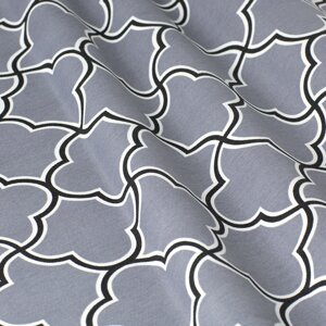 Декоративні тканини чорний геометричним малюнком на сірий Туреччина 85708v13