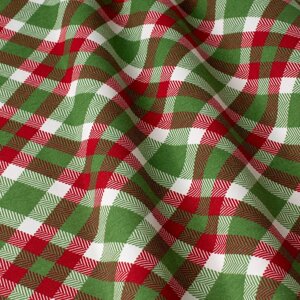Декоративна тканина клітка шотландка зелена з червоним Туреччина 180см 88307v4