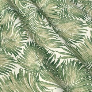 Декоративні тканини зеленого пальмового листя на білому Туреччина 84492v2