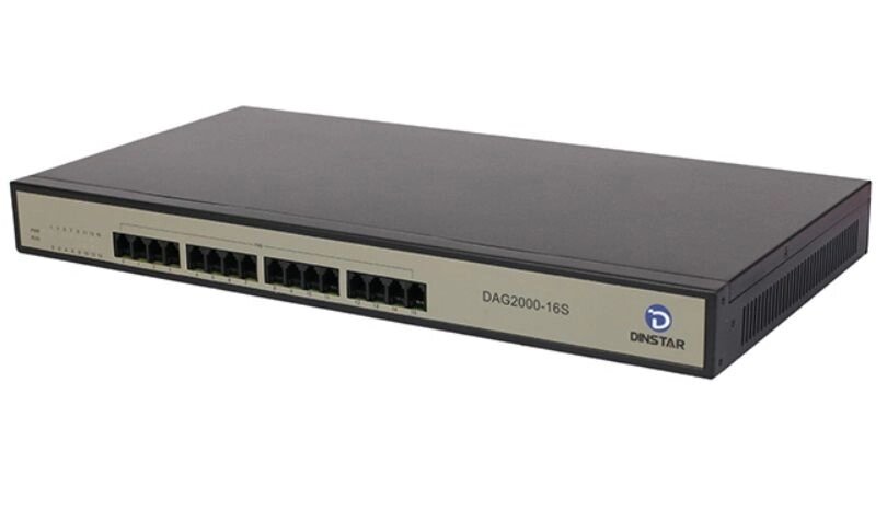 Dinstar DAG2000-16S - VoIP-шлюз з 16 портами FXS від компанії РГЦ: IP-телефонія, call-центр, відеоконферецзв'язок - фото 1