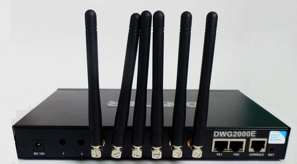 Dinstar DWG2000E-6G-B - VoIP-GSM-шлюз на 6 сім-карт від компанії РГЦ: IP-телефонія, call-центр, відеоконферецзв'язок - фото 1