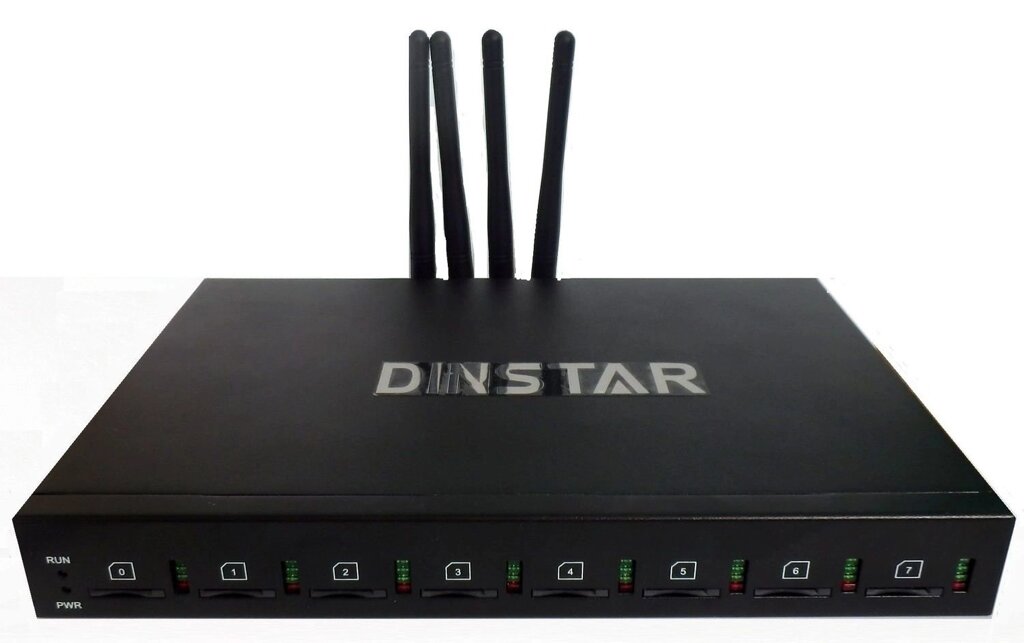 Dinstar UC2000-VE-4G-B - VoIP-GSM-шлюз на 4 сім-карти від компанії РГЦ: IP-телефонія, call-центр, відеоконферецзв'язок - фото 1